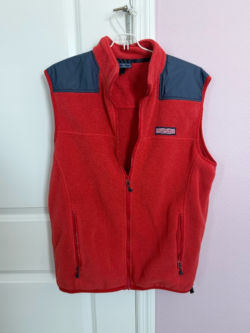 Vineyard Vines Men’s Fleece Vest – Red – Size Medium